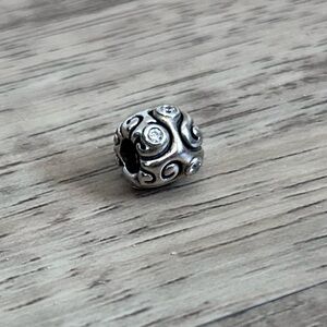 Pandora 925 ALE sterling Silver Swirl daydream Charm CZ crystal bracelet Bead
